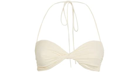 Magda Butrym Synthetic Twisted Bikini Top In Ivory Natural Lyst