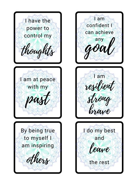 Positive Affirmations Cards Printable | Printable Templates Free