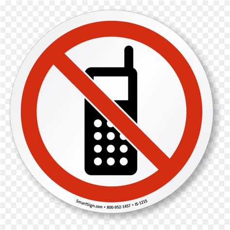 No Cell Phones Symbol Iso Prohibition Circular Sign Lab Safety No