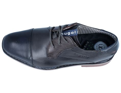 Bugatti Firmin Exko Dark Blue Grey Leder Halbschuhe Bugatti Herren