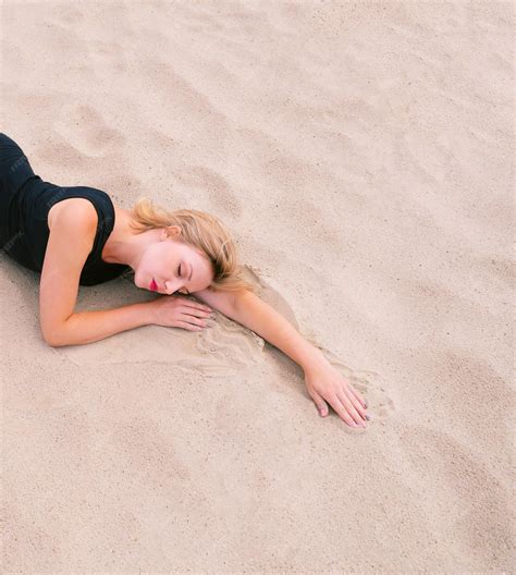 Premium Photo | Top view of a young girl sleeping in a swimsuit