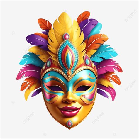 Brazil Carnival Mask With Colorful Feathers Brazil Mask Carnival