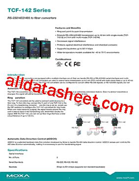 Tcf S Sc Datasheet Pdf Moxa Inc