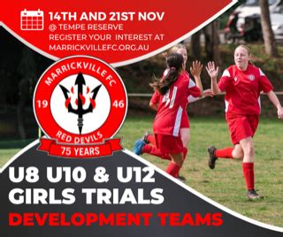 Development Squad Trials Girls Only Teams Marrickville Football Club