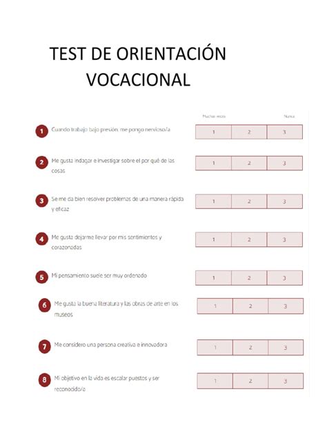 Test De Orientacion Vocacional Pdf