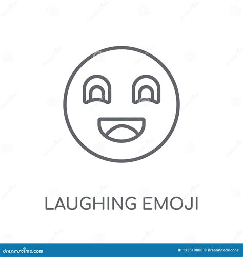 Laughing Emoji Linear Icon Modern Outline Laughing Emoji Logo C Stock