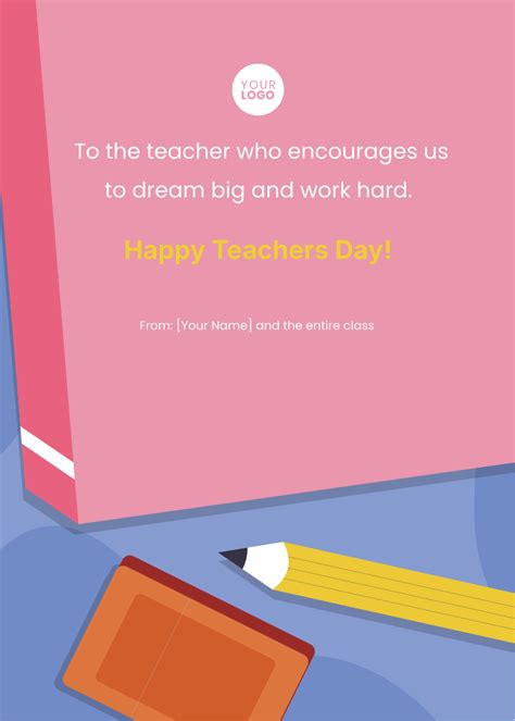 Free Teacher's Day Message from Students Template to Edit Online