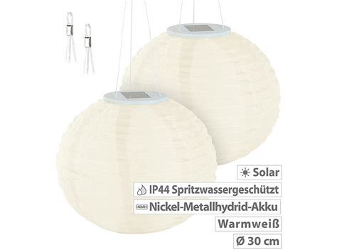 Lunartec Solar Lampion Au En Er Set Solar Led Lampions D Mmerungs