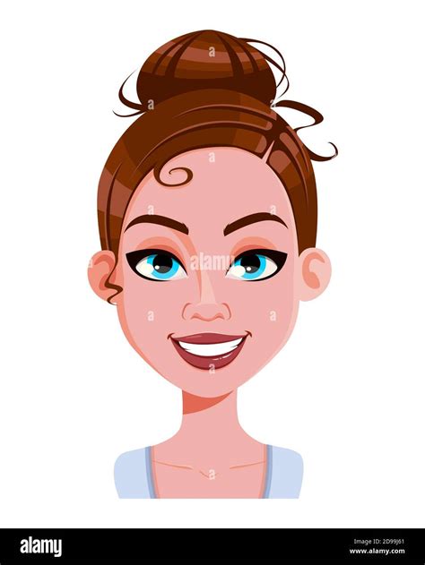 Stock Vector Face Expression Of Beautiful Woman Cheerful Female