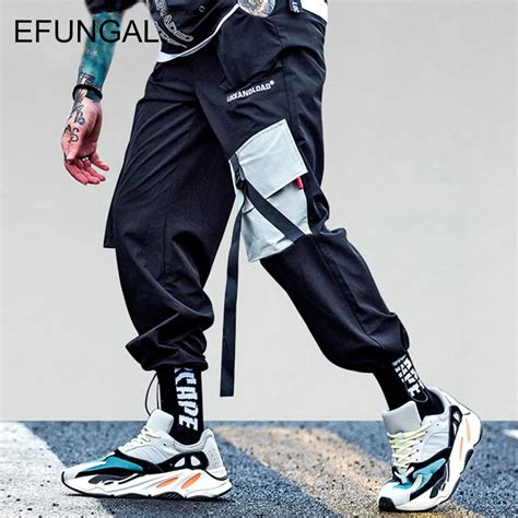 Efungal Pockets Cargo Pants Men Women Casual Harem Joggers Baggy