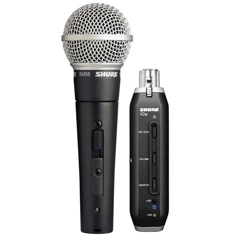 Shure SM58 X2U Dynamic Cardioid Microphone With USB Adapter