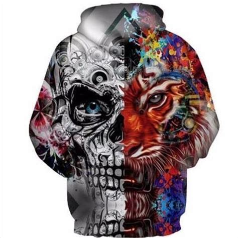 Schädel Totenkopf Skull 3D Kapuzen Sweatshirt Kapuzenpulli pulli Hoodie