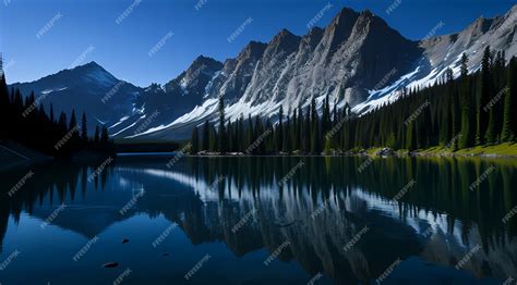 Premium AI Image | Backdrop of Beauty HD Wallpaper and Zoom Background with Lake and Mountain