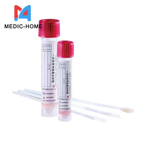 Virus Transport Medium Vtm With Throat Nylon Flocked Swab Sample