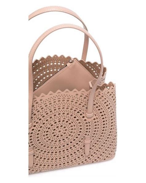 Alaïa Bolso Mina L Nude Troquelado in Pink Lyst