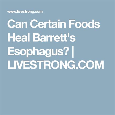 Diet For Barrett's Esophagus