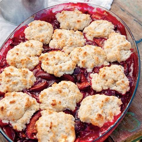 Plum Cobbler With Cream Cheese Biscuits Paula Deen Magazine Recipe Plum Cobbler Cream