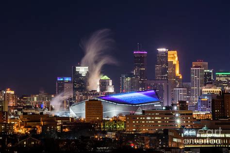 US Bank Stadium on Super Bowl Night Photograph by David Parker