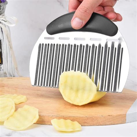 Potato Crinkle Cutter Stainless Steel Potato Chipper Chip Cutter