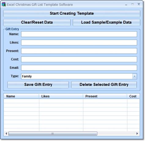 excel christmas gift list template software  sobolsoft