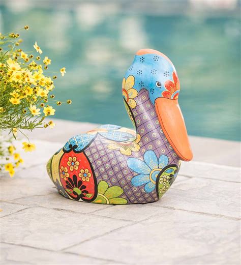 Talavera Style Pelican Sculpture Wind And Weather Turtle Sculpture