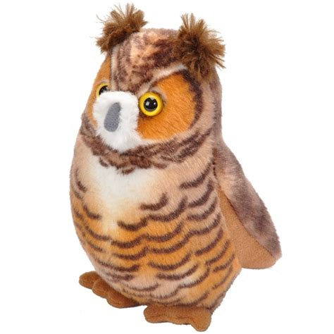 Plush Great Horned Owl W Sound Audubon Bird By Wild Republic