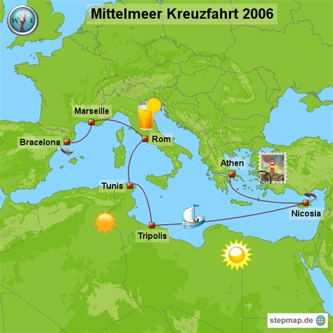 Stepmap Mittelmeer Kreuzfahrt Landkarte F R Europa