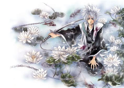 Toshiro Hitsugaya Loto Zanpakuto Toshiro Chico Pelo Blanco Floral