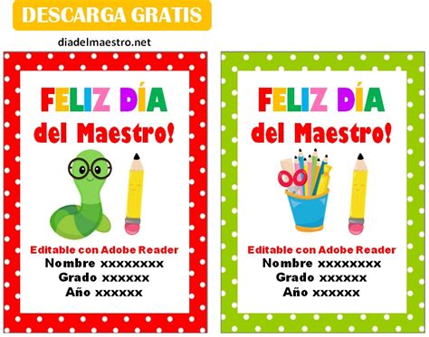 Tarjetas día del Maestro para Editar Día Del Maestro