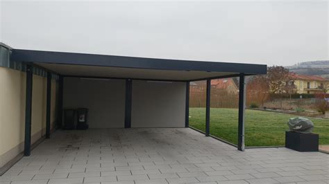 Doppel Carport Aus Stahl Mit Ger Teraum Abstellkammer Brandl