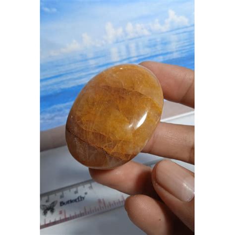 Jual Natural Yellow Hematoid Golden Healer Quartz Palm Jakarta