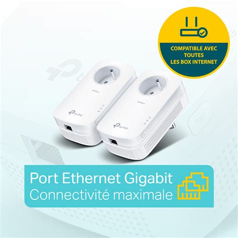 Tp Link Cpl Mbps Avec Port Ethernet Gigabit Et Prise Int Gr E