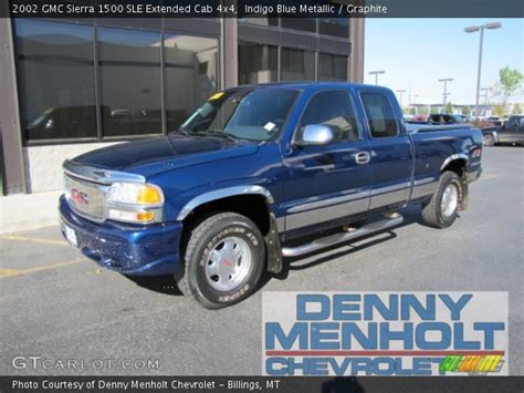 Indigo Blue Metallic 2002 Gmc Sierra 1500 Sle Extended Cab 4x4