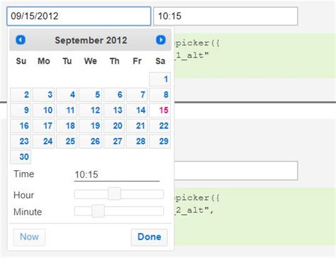 Customizable Time Picker For JQuery UI Datepicker Timepicker Addon