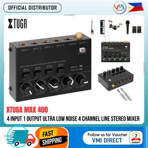 Xtuga Max Ultra Low Noise Channel Line Stereo Mixer Input