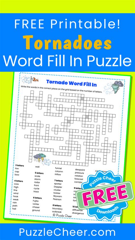 Tornado Word Fill In Puzzle Puzzle Cheer