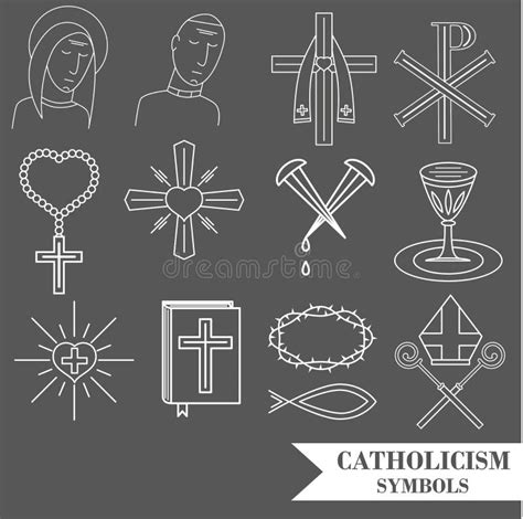 Christianity Religion Orthodox, Catholic Symbols Stock Vector ...