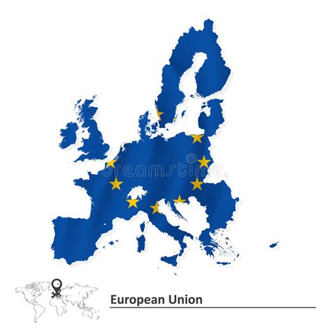 欧盟地图与旗子的2015年 向量例证 插画 包括有 地理 芬兰 大陆 地产 德国 欧洲 王国 58601221