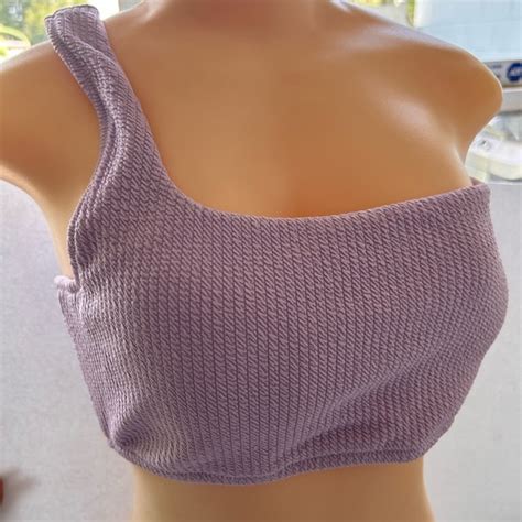 J Crew Swim Jcrew One Shoulder Womens Swim Bikini Top Purple Padded Reiimagine Size Xxl