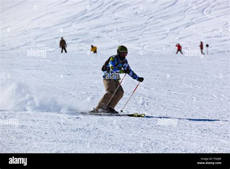 Skier At Mountains Ski Resort Innsbruck Austria Stock Photo Alamy