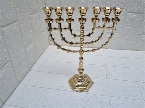 Messianic Brass Copper Branch Gold Menorah Menora 10 Etsy