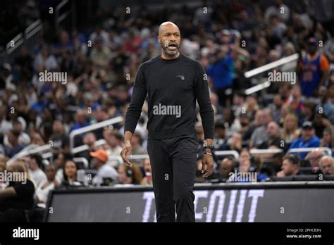 Orlando Magic Head Coach Jamahl Mosley Walks Onto The Court During A