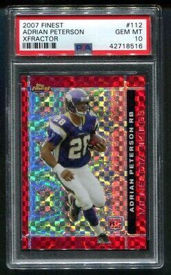 Topps Finest Adrian Peterson Xfractor Rc Psa Gem Mint Ebay