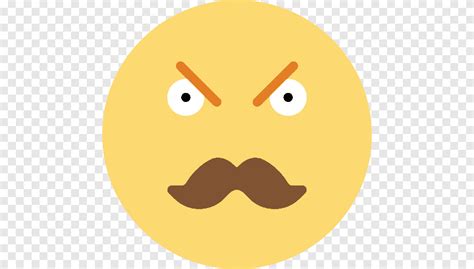 Emoticon cara expresión facial fruncir el ceño sonriente bigote cara