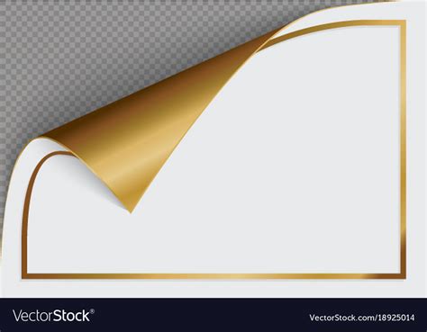 Page Curl With Shadow On A Blank Sheet Of Paper Vector Image