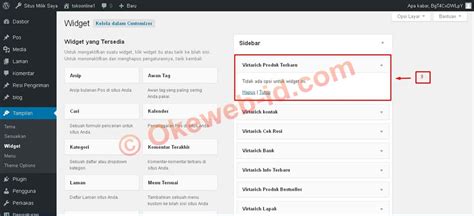 Tutorial Mengatur Sidebar Oke Web Indonesia