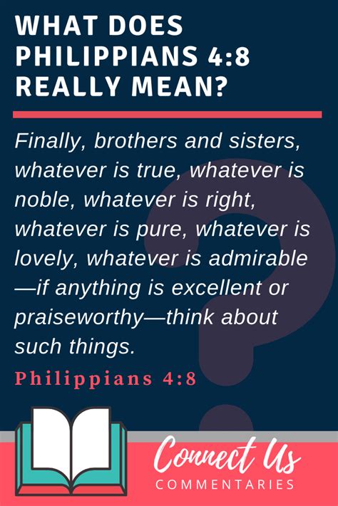 Philippians 4:8 Meaning of Whatever Is True Whatever Is Noble – ConnectUS