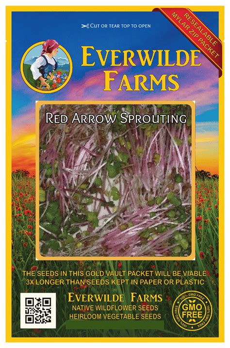 Everwilde Farms Red Arrow Sprouting Radish Seeds Gold Vault