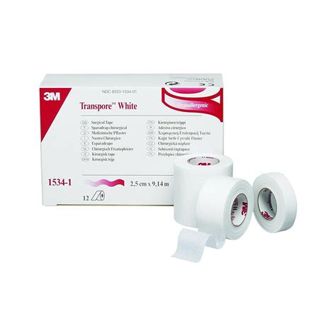 3m Transpore White Medical Tape 1 X 10 Yd 1534 1 10 Boxes 12 Rolls