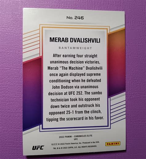 2022 Panini Chronicles UFC Elite Bronze 246 Merab Dvalishvili For